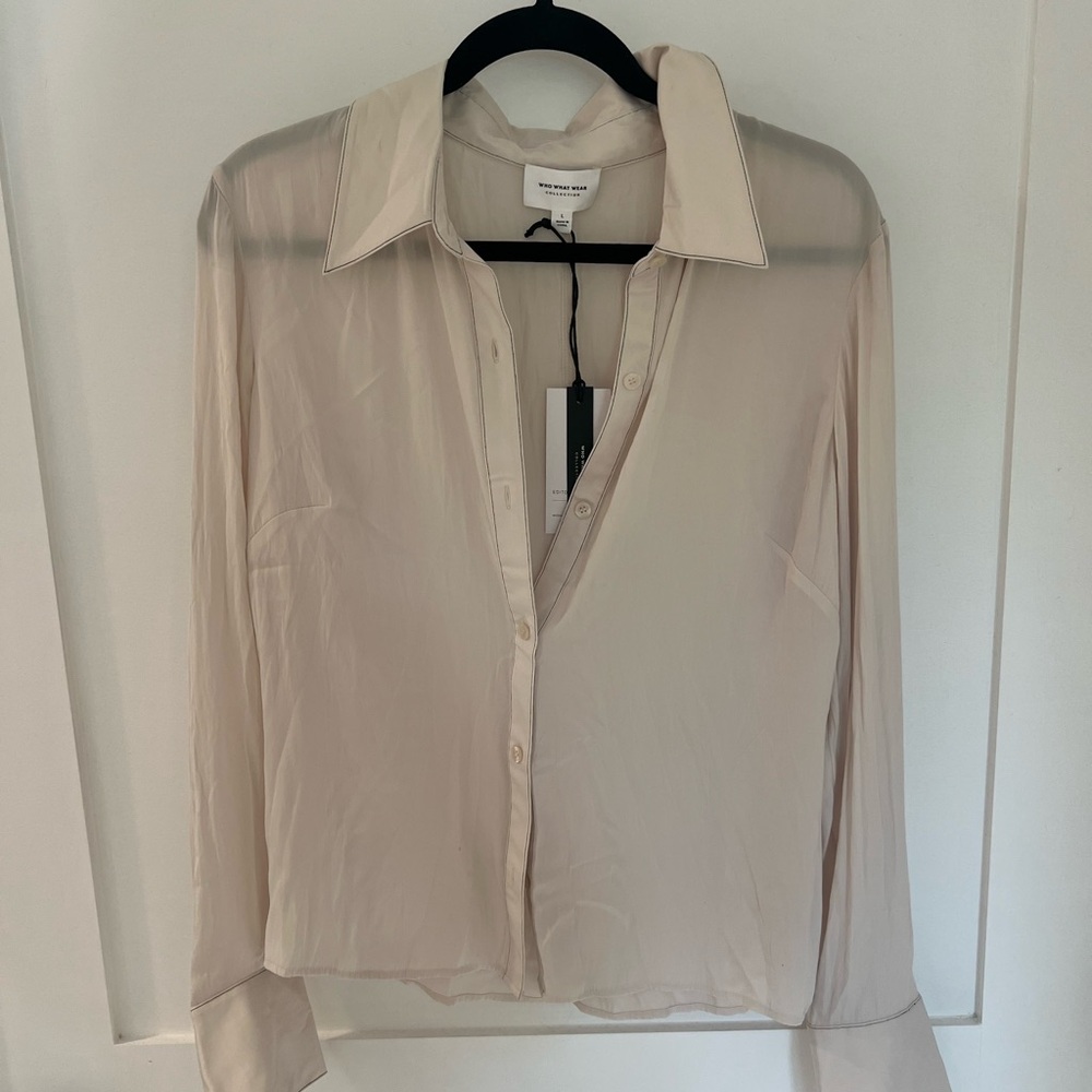 NWT Who What Wear Collection Sade Button-Down Collared Shirt